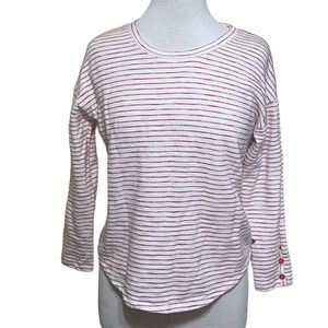 T by Talbots Women’s Small Petite Red and‎ Ivory Knit Top